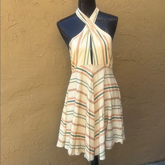 ZARA Striped Linen Halter Dress – NWT – Size Large - Picture 5 of 7